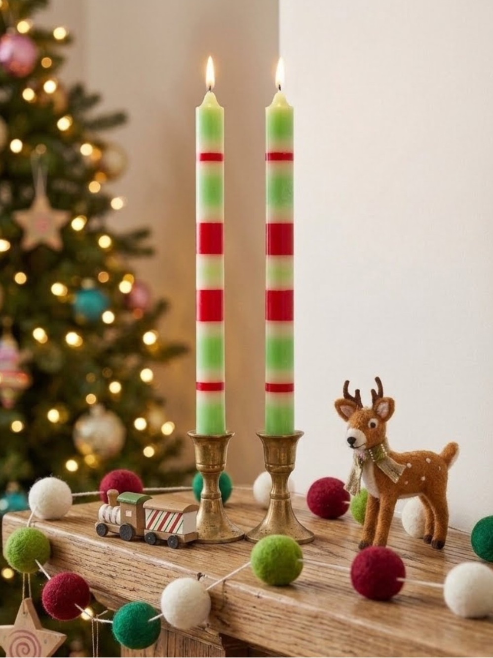 NEW Christmas 10” Candlesticks Candy Cane made by TAG 2004 Unopened Package